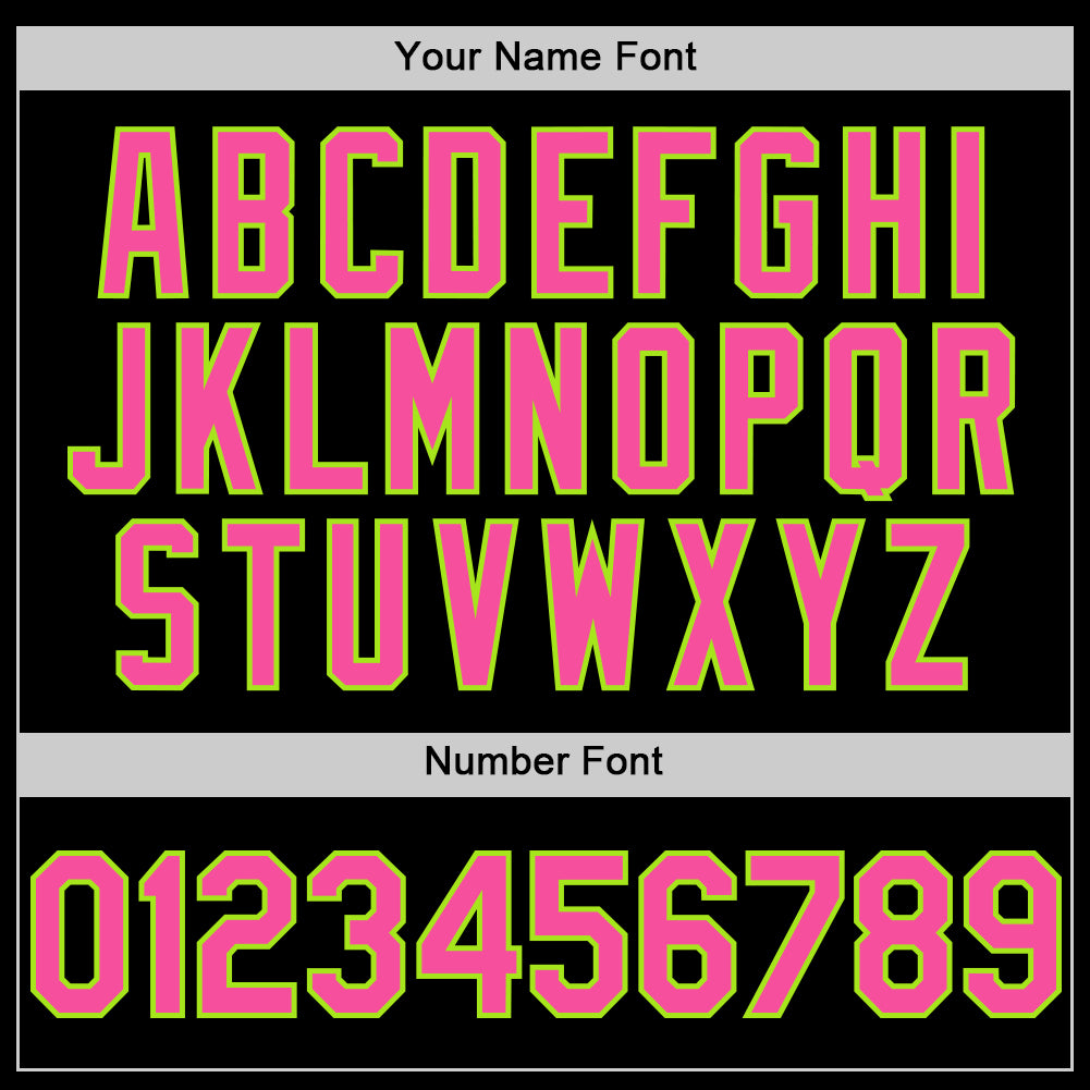 Custom Black Pink Neon Green-White Digital Camo Two Tone Authentic Baseball Jersey