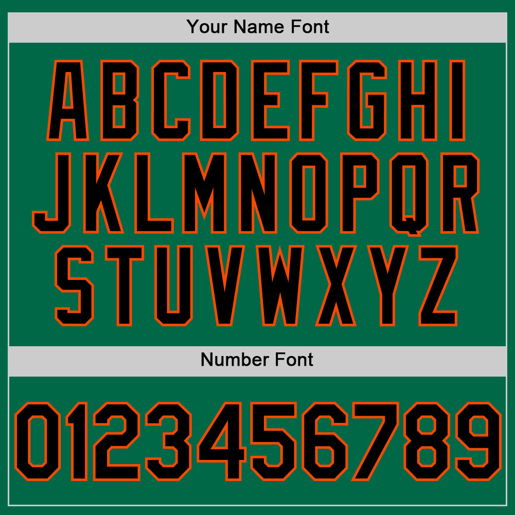 Custom Kelly Green Black Orange-White Digital Camo Two Tone Authentic Baseball Jersey