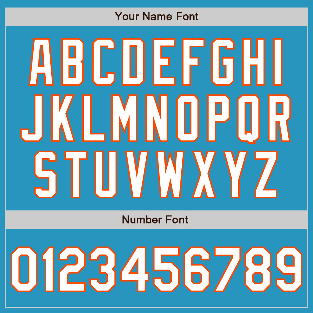 Custom Panther Blue White-Orange 3 Colors Arm Shapes Authentic Baseball Jersey